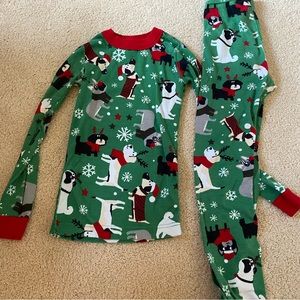 Hanna Andersson Dog Christmas Long John Pajamas 120 (6-7)